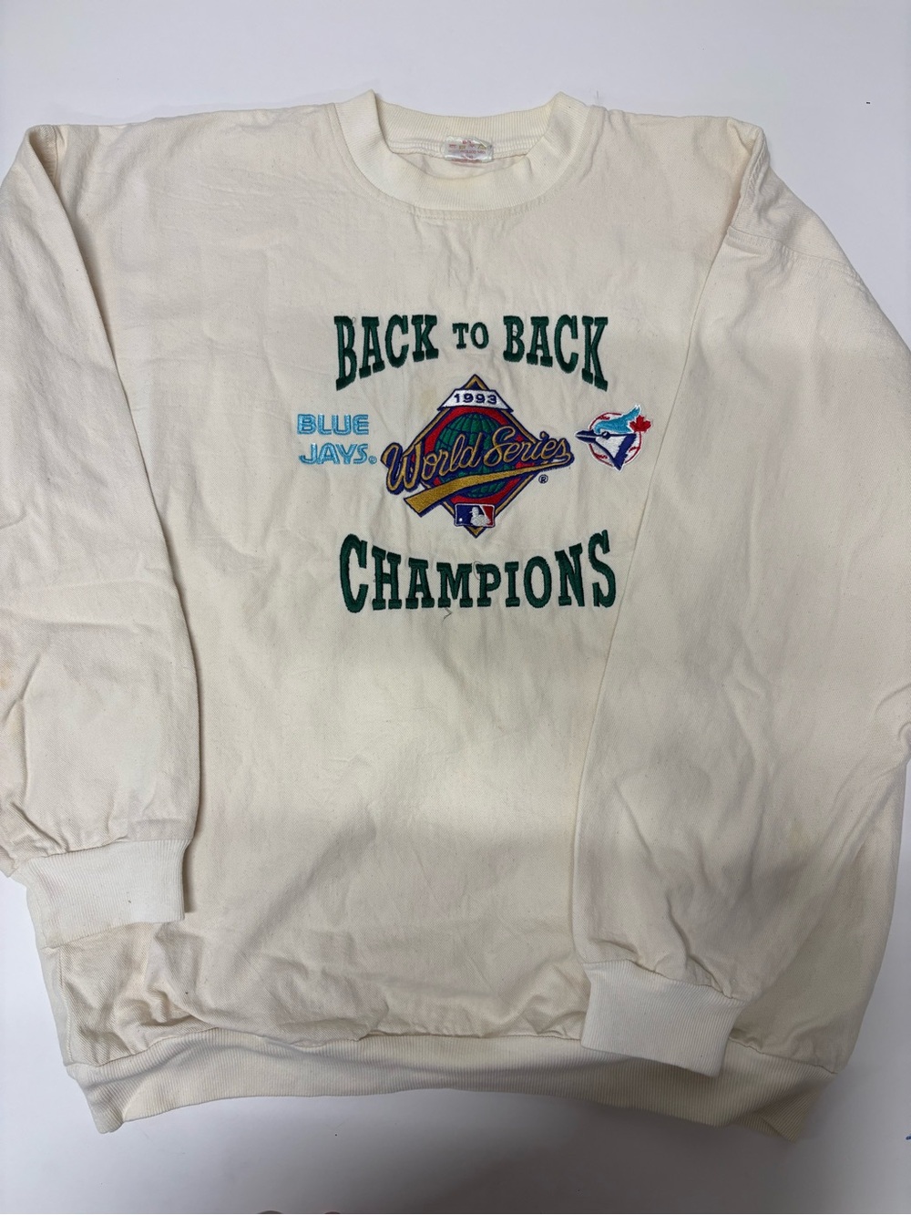 Vintage | Rare 1993 Blue Jays 100% Cotton Crewneck